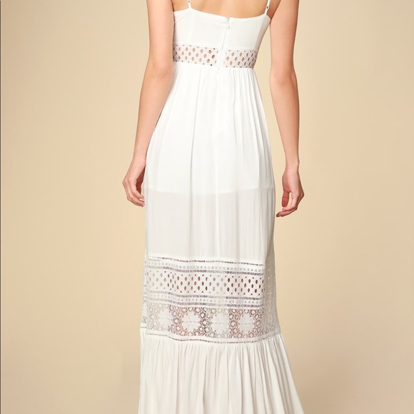 NWT! KAIA WHITE LACE SLEEVELESS MAXI DRESS - Picture 2 of 7